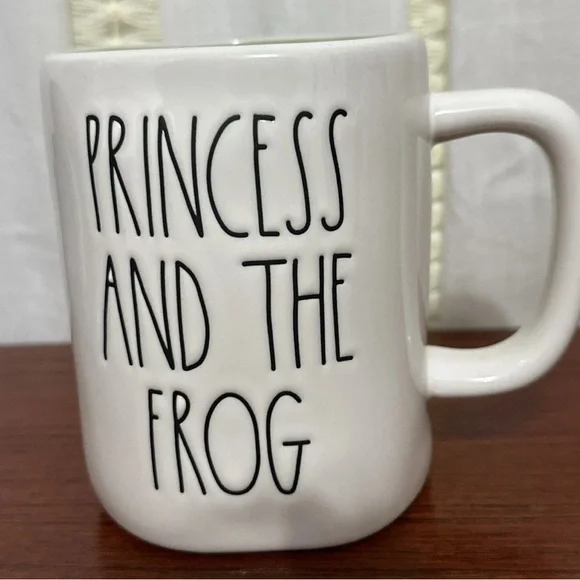 RAE DUNN Disney "PRINCESS AND THE FROG" Double Sided Mug GREEN Interior Used - Picture 3 of 6